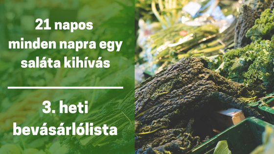 21 napos minden napra egy saláta kihívás – 3. heti bevásárlólista
