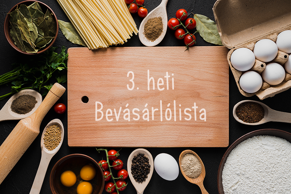 21 napos egészséges, gyors vacsora kihívás – 3.heti bevásárlólista